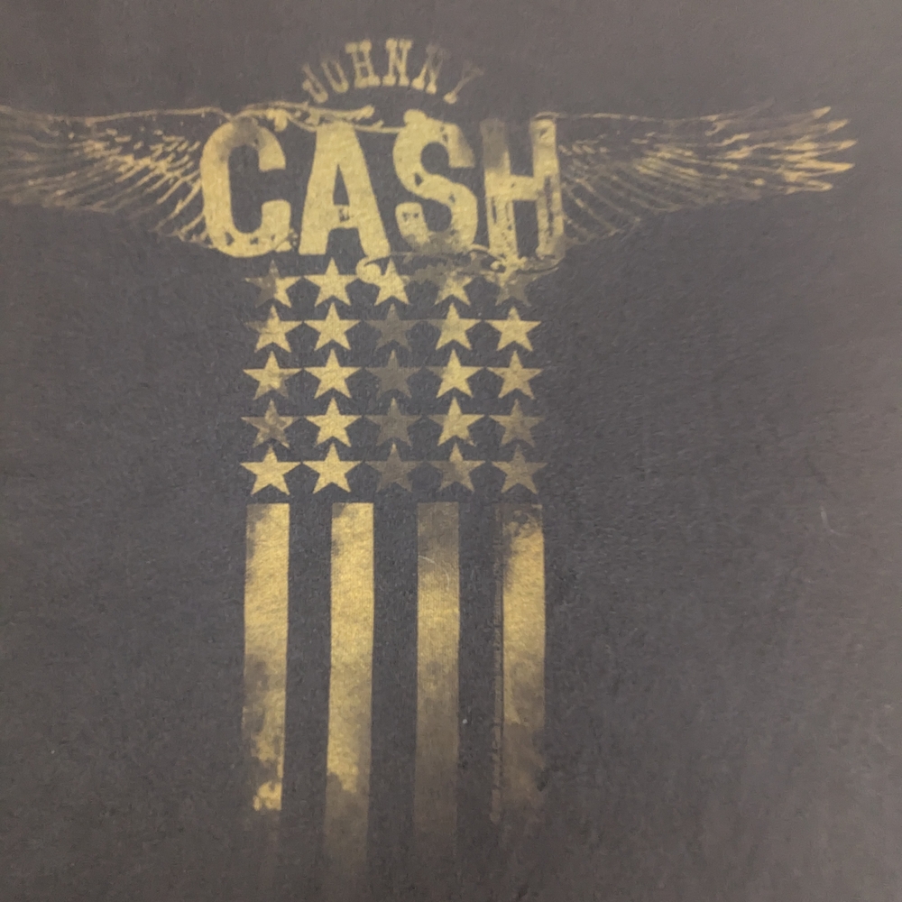 Johnny Cash Zion Vintage Brown Tee Front Flag With Wings XL.